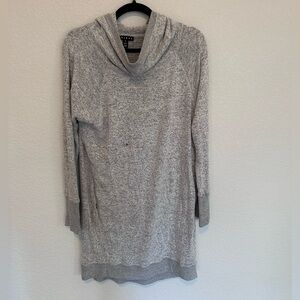 Tribal Gray Cozy Pullover Sweater Medium | Thumb Hole Sleeves Soft Lounge Layer